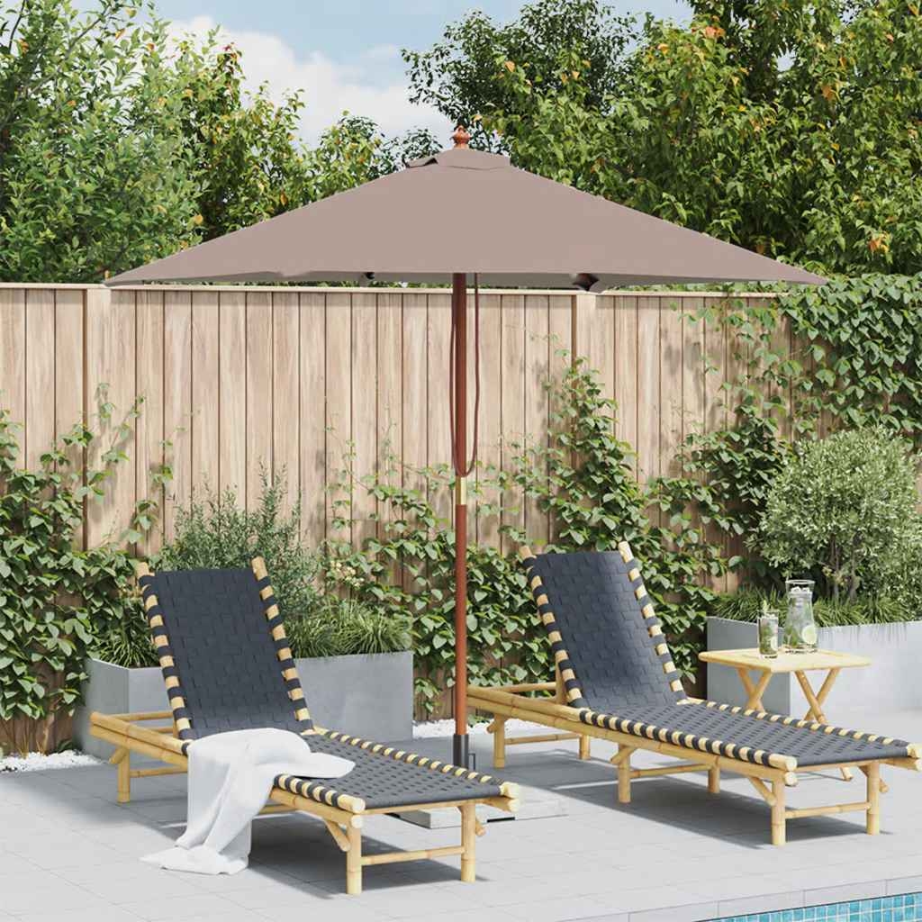 Sonnenschirm mit Holz-Mast 150x200 cm Taupe Sonnenschirm mit Holz-Mast 150x200 cm Taupe