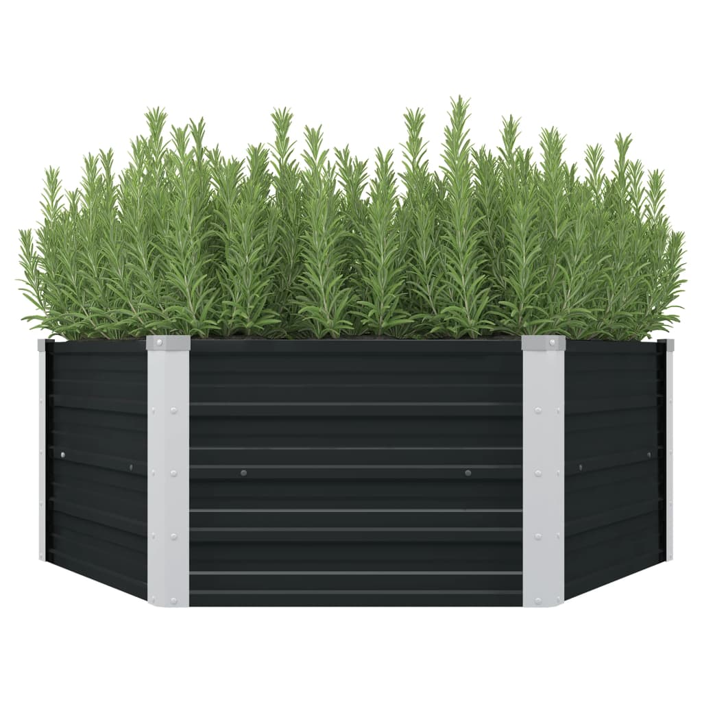 Hochbeet Anthrazit 129 x 129 x 45 cm Verzinkter Stahl Hochbeet Anthrazit 129 x 129 x 45 cm Verzinkter Stahl