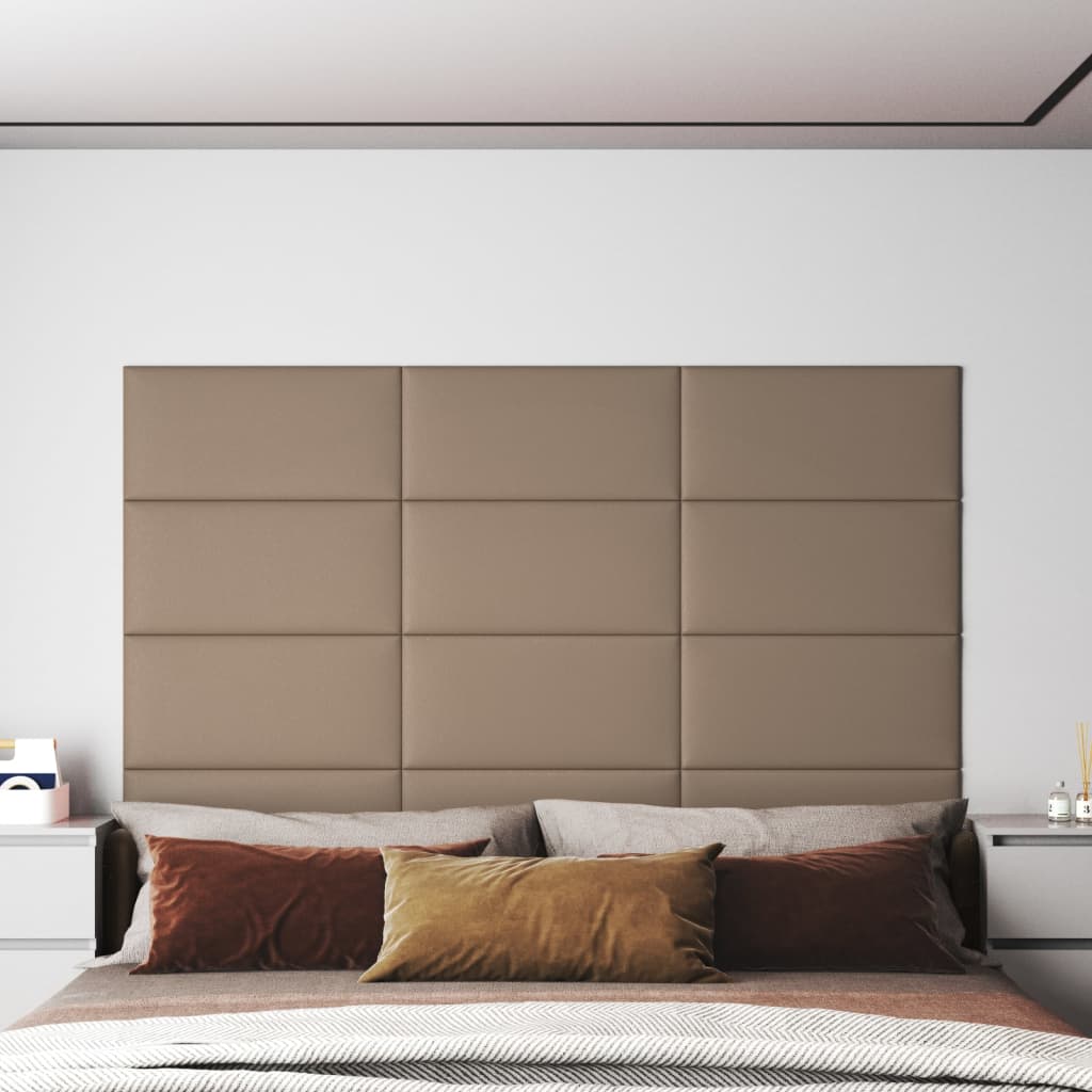 Wandpaneele 12 Stk. Cappuccino-Braun 60x30cm Kunstleder 2,16 m² Wandpaneele 12 Stk. Cappuccino-Braun 60x30cm Kunstleder 2,16 m²