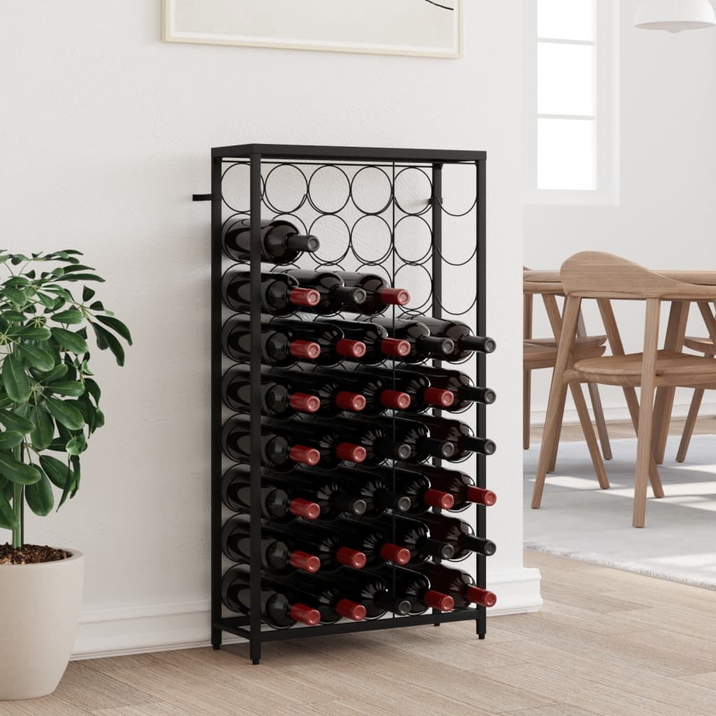 Weinregal für 45 Flaschen Schwarz 54x18x100 cm Schmiedeeisen