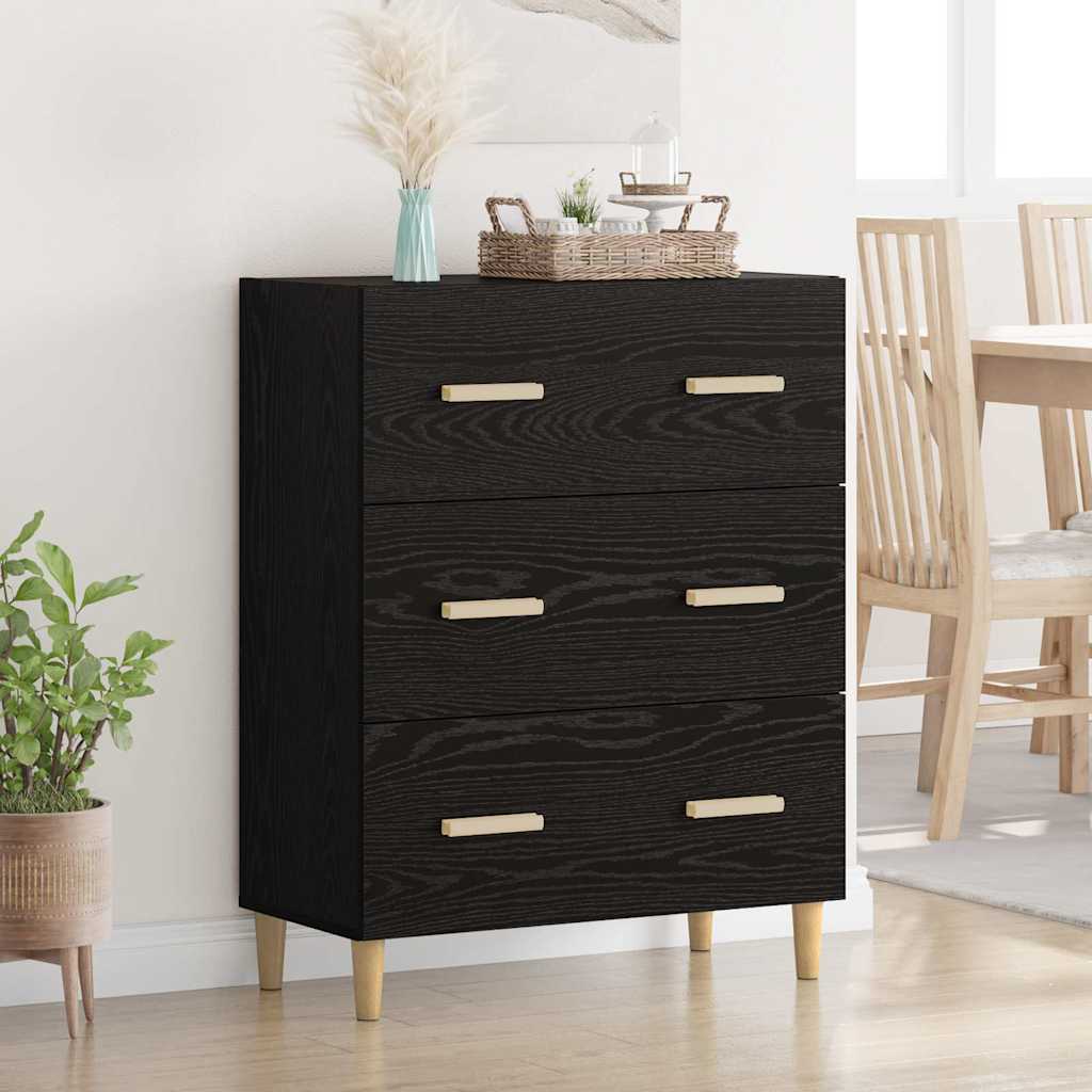 Sideboard Schwarze Eiche 34 x 69.5 x 90 cm Holzwerkstoff
