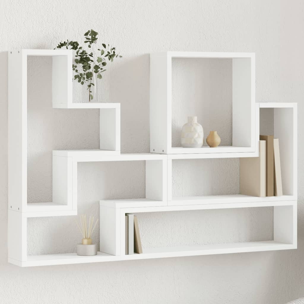 Wandregal Weiß 96x12x64 cm Holzwerkstoff Wandregal Weiß 96x12x64 cm Holzwerkstoff
