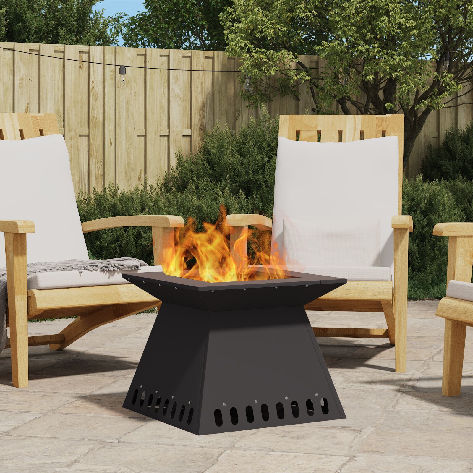 vidaXL Feuerstelle Schwarz 48x48x40 cm Stahl vidaXL Feuerstelle Schwarz 48x48x40 cm Stahl