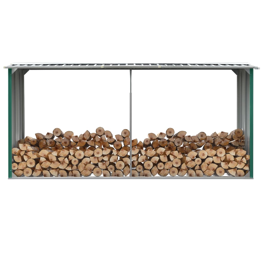 Brennholzlager Verzinkter Stahl 330 x 92 x 153 cm Grün Brennholzlager Verzinkter Stahl 330 x 92 x 153 cm Grün