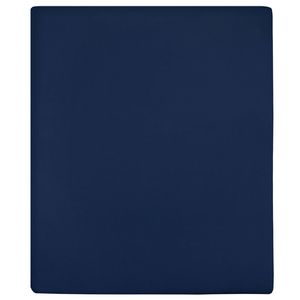 Spannbettlaken 2 Stk. Jersey Marineblau 90x200 cm Baumwolle