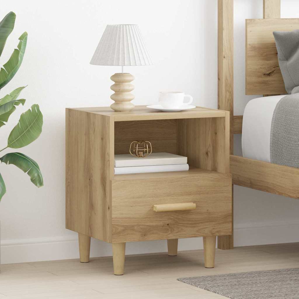 Nachttisch Eiche handwerklich 40 x 35 x 47,5 cm Holzwerkstoff