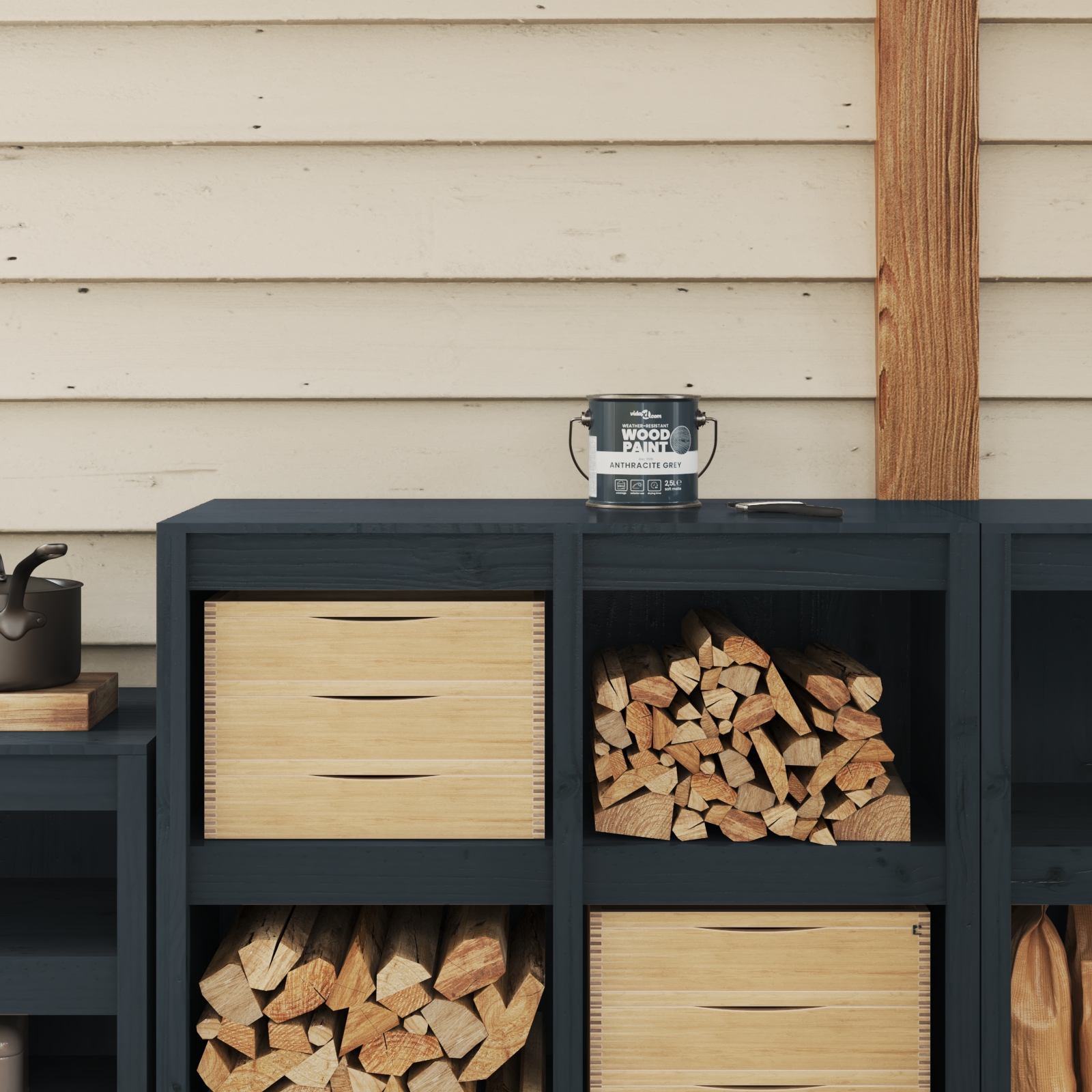 Holzfarbe Eisengrau 2,5 L Holzfarbe Eisengrau 2,5 L