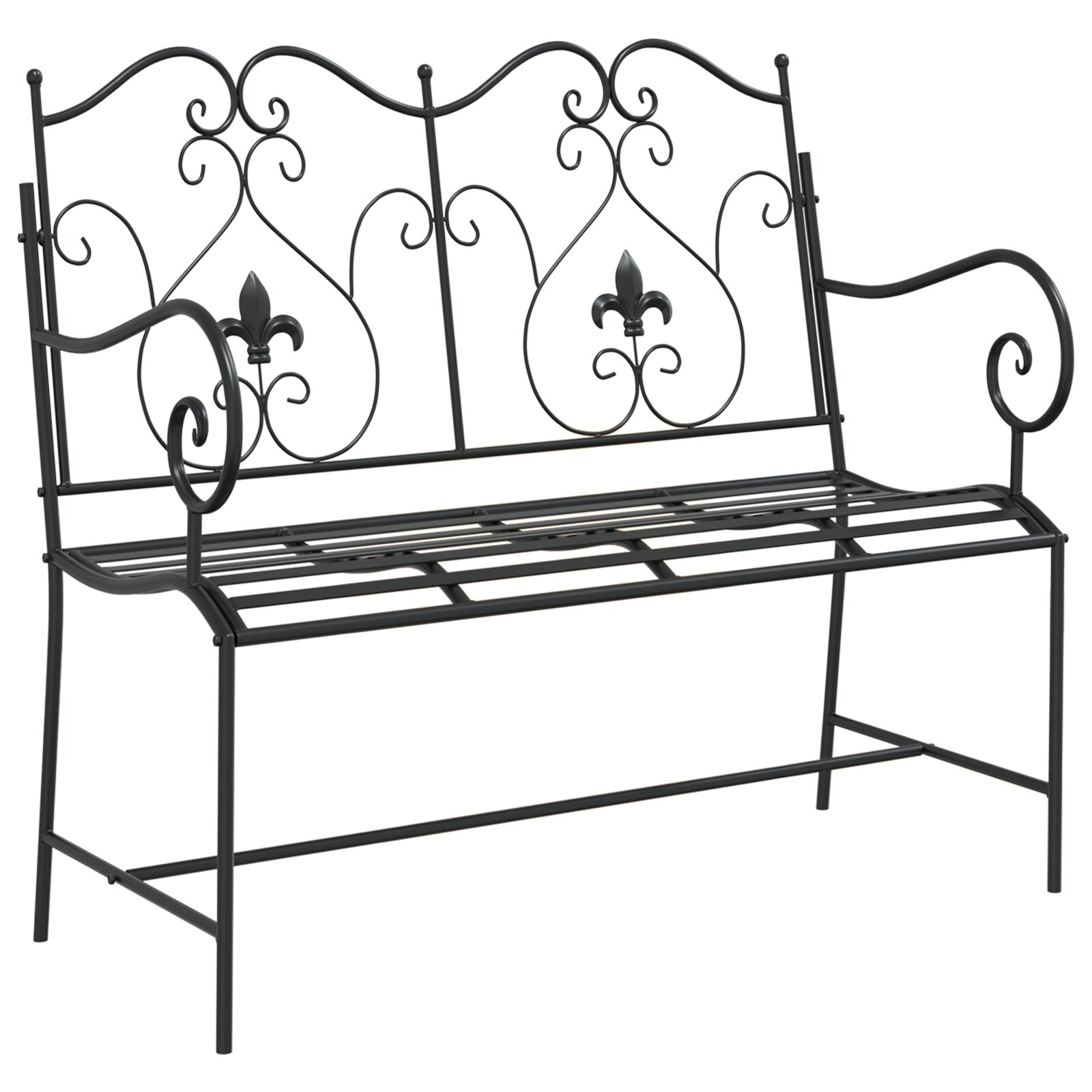 Außenbank Schwarz Metall Standard Robust Gartenbank Außenbank Schwarz Metall Standard Robust Gartenbank