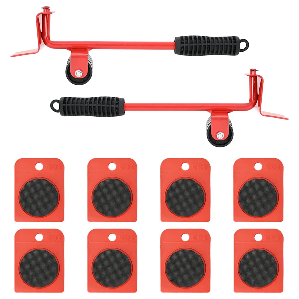 Möbelrollen 8 Stück mit Hebern Rot 9,8x7,5x3 cm 150 kg Möbelrollen 8 Stück mit Hebern Rot 9,8x7,5x3 cm 150 kg