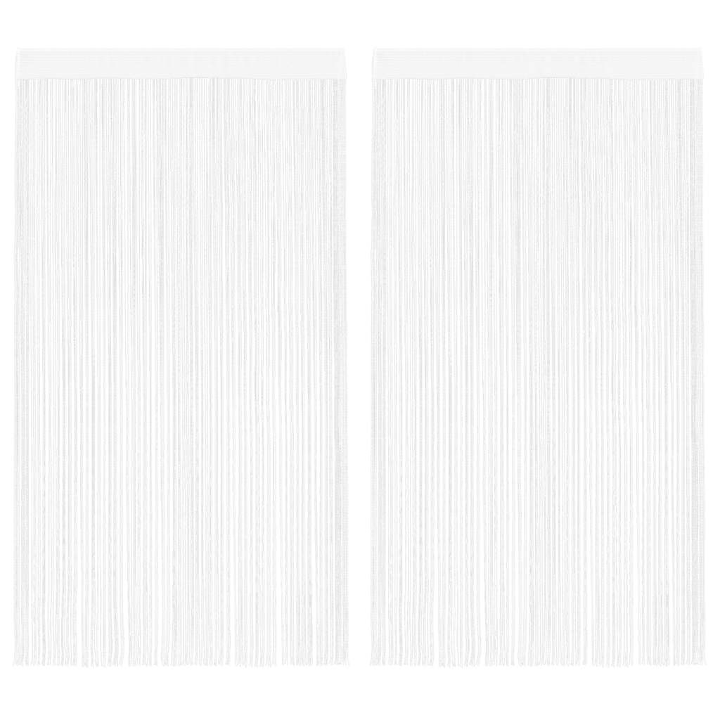 Fadenvorhang 2 Stk.100 x 250 cm Weiß Fadenvorhang 2 Stk.100 x 250 cm Weiß