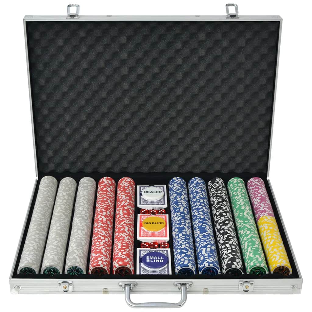 Poker Set mit 1.000 Laserchips Aluminium Poker Set mit 1.000 Laserchips Aluminium