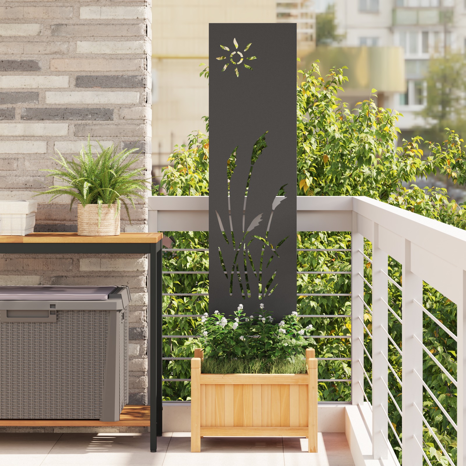 Garten dekoratives Panel Schwarz 32 x 140 cm