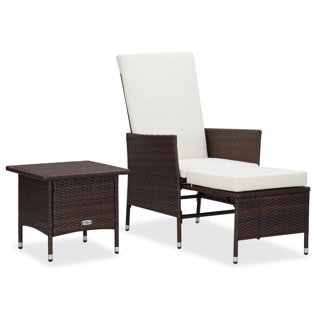 2-tlg. Garten-Lounge-Set mit Kissen Poly Rattan Braun 2-tlg. Garten-Lounge-Set mit Kissen Poly Rattan Braun