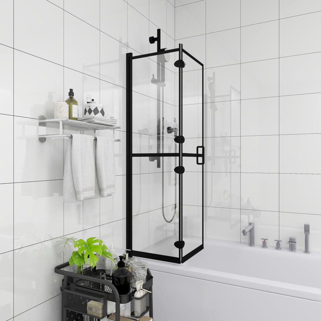 Faltbare Duschkabine ESG Schwarz 80x140 cm Faltbare Duschkabine ESG Schwarz 80x140 cm