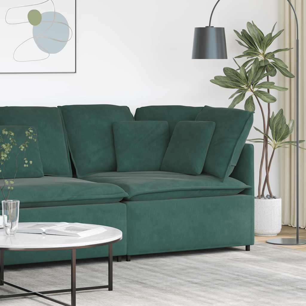Modulares Sofa Eckmodul mit Kissen Dunkelgrün 100 cm Modulares Sofa Eckmodul mit Kissen Dunkelgrün 100 cm