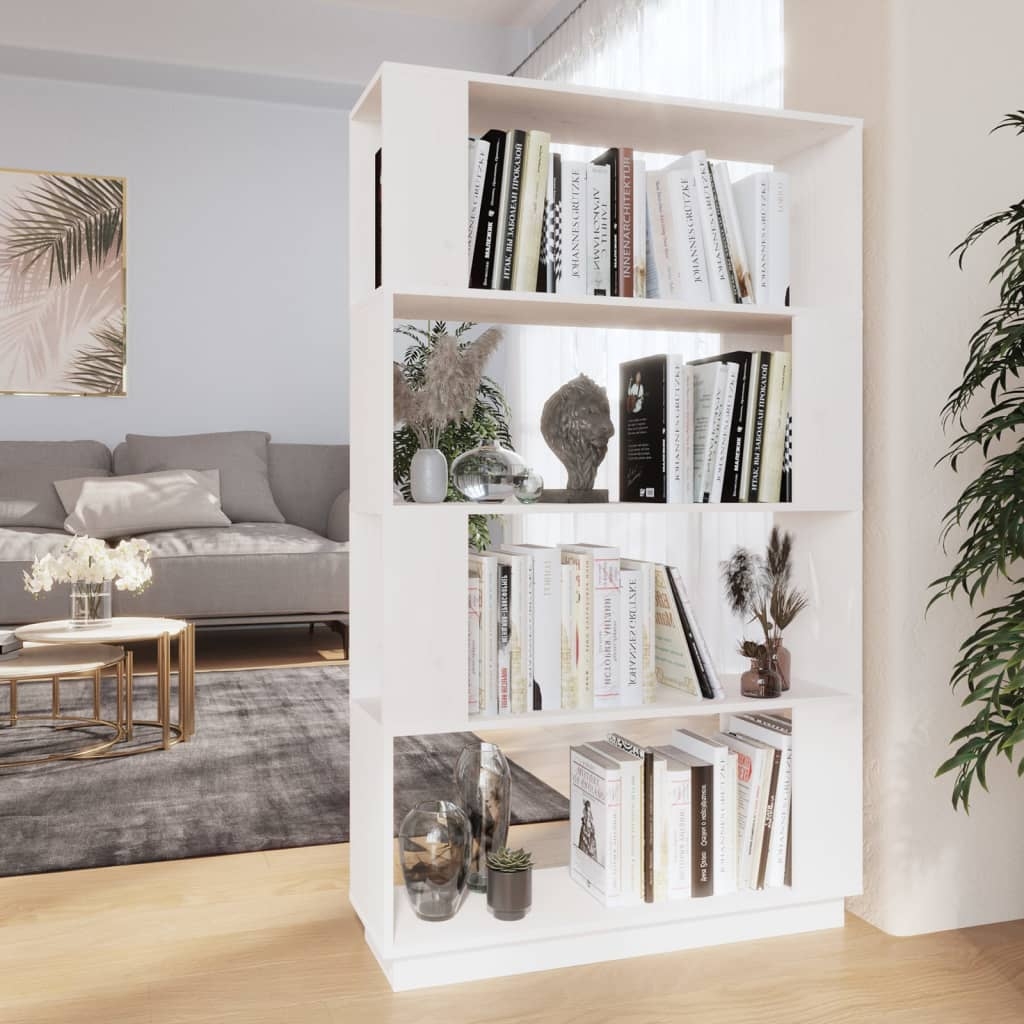 Bücherregal/Raumteiler Weiß 80x25x132 cm Massivholz Kiefer Bücherregal/Raumteiler Weiß 80x25x132 cm Massivholz Kiefer