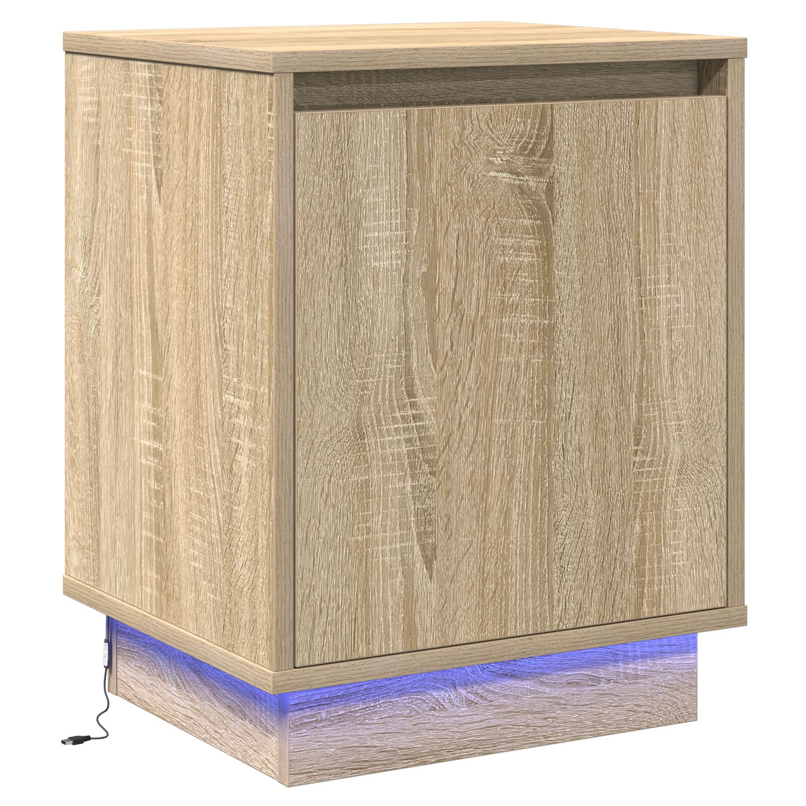 Nachttisch mit LED-Lichtern Sonoma Eiche 39x34,5x50 cm