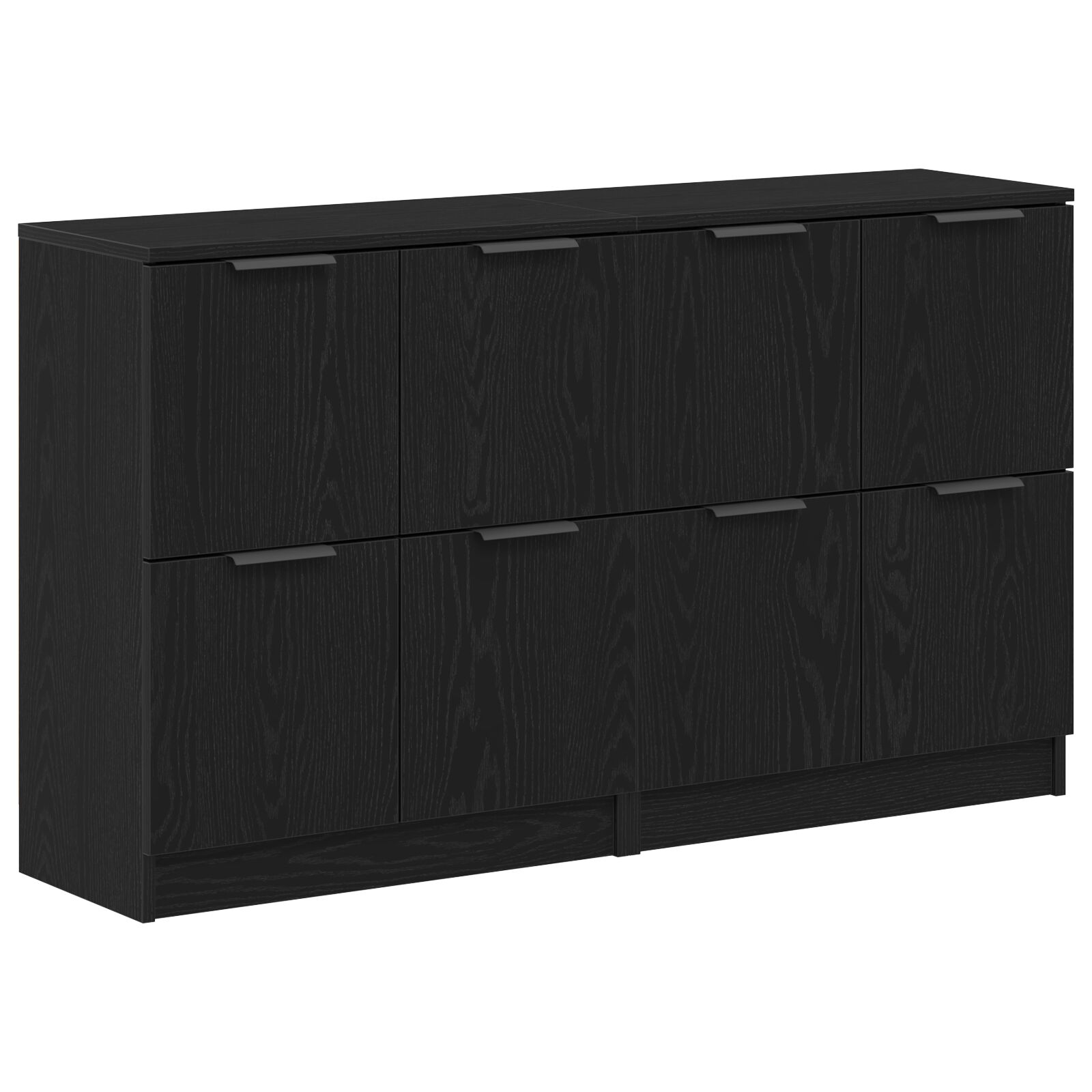 Sideboards 2er Set Schwarz Eiche 60x30x70 cm Holzwerkstoff