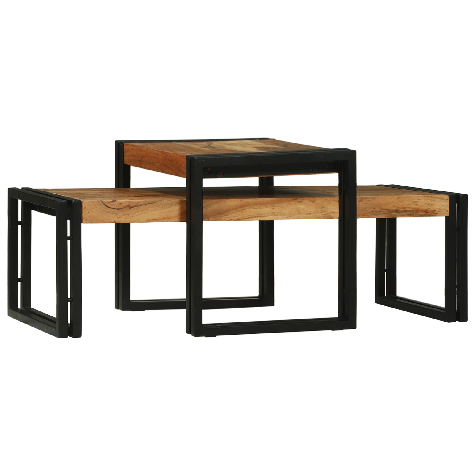2-teiliges Couchtisch-Set aus massivem Akazienholz 2-teiliges Couchtisch-Set aus massivem Akazienholz
