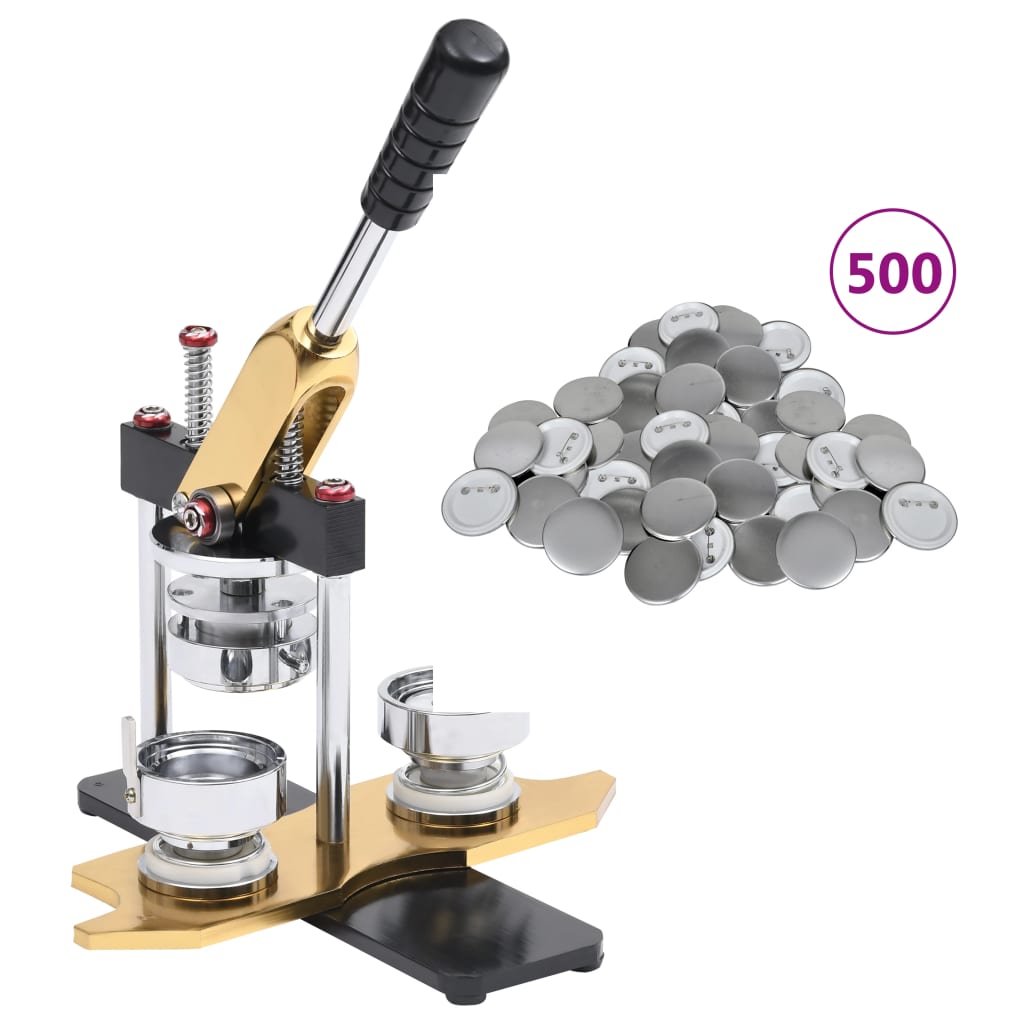 Buttonmaschine mit 500 Button-Teilen 58 mm Drehstanze Buttonmaschine mit 500 Button-Teilen 58 mm Drehstanze