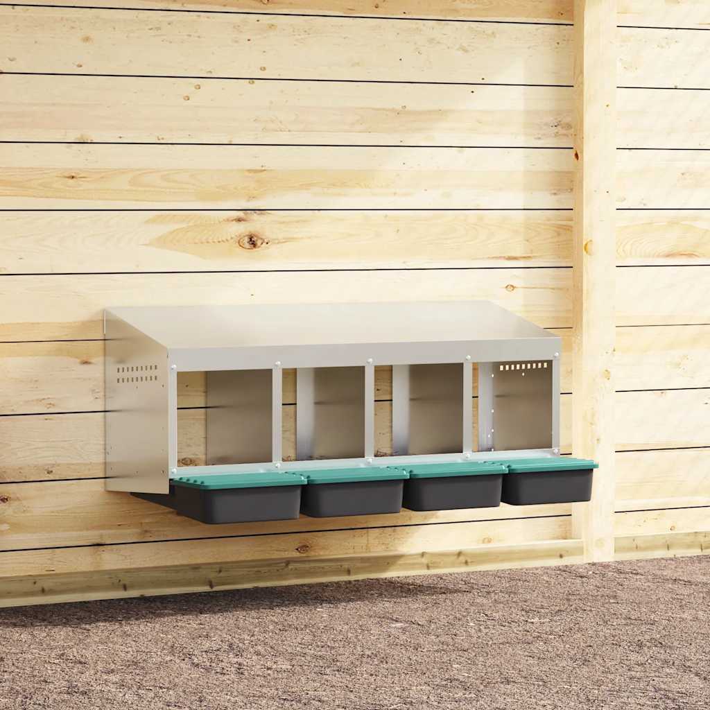 Hühner-Nistkasten 4 Fächer Wandmontage Verzinkter Stahl Hühner-Nistkasten 4 Fächer Wandmontage Verzinkter Stahl