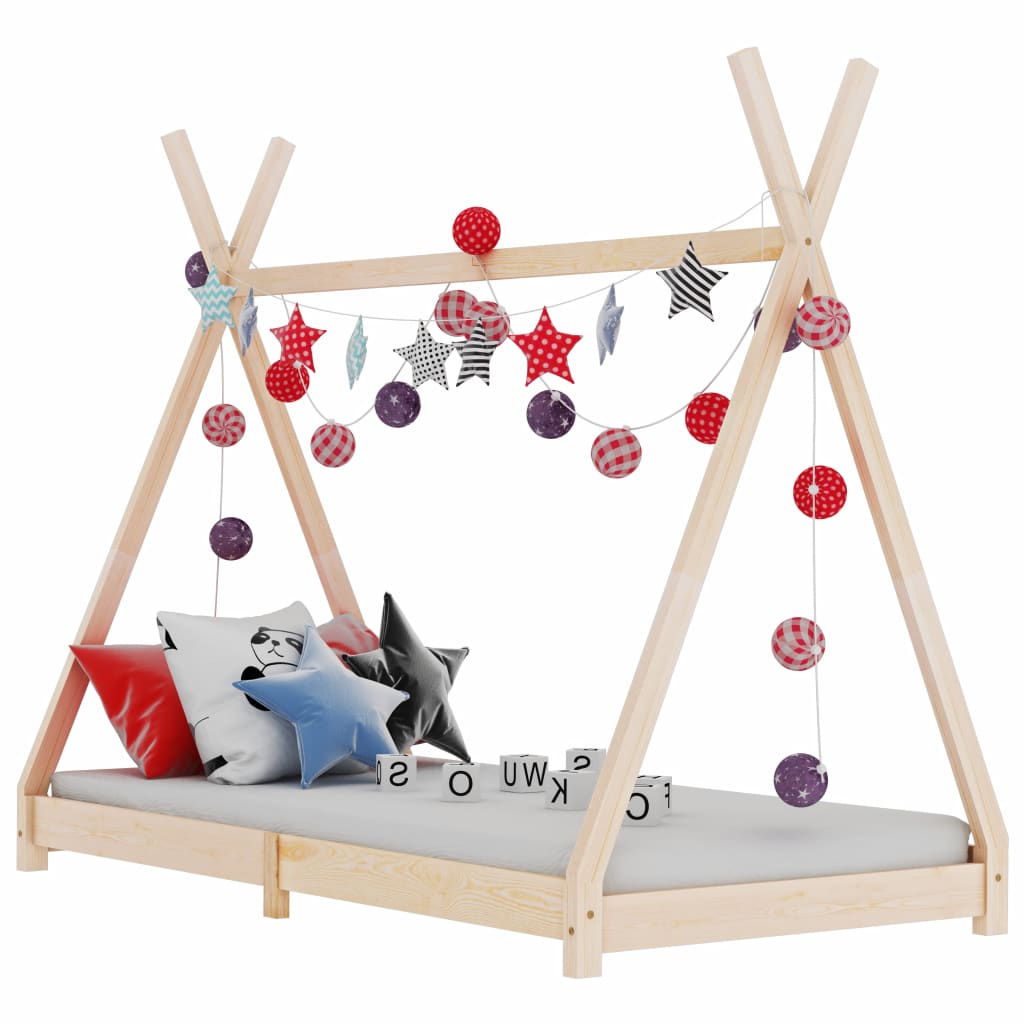 Kinder-Bettgestell Massivholz Kiefer 90 x 200 cm Kinder-Bettgestell Massivholz Kiefer 90 x 200 cm