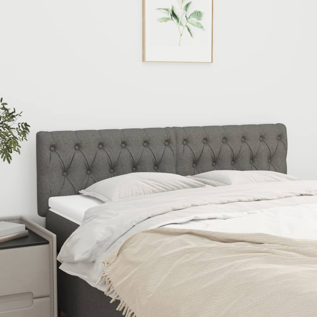 Kopfteile 2 Stk. Dunkelgrau 72x7x78/88 cm Stoff Kopfteile 2 Stk. Dunkelgrau 72x7x78/88 cm Stoff