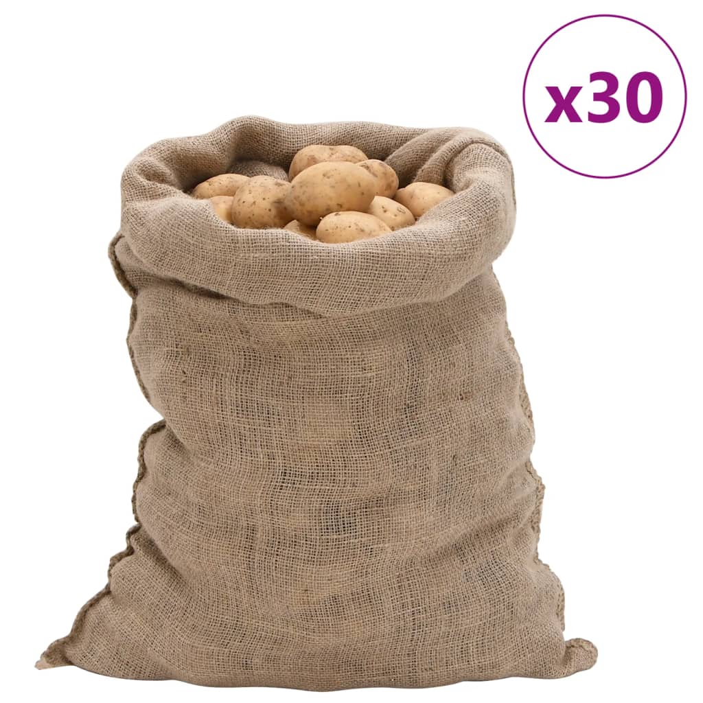 Jutesäcke 30 Stk. 60x105 cm 100% Jute 220 g/m² Jutesäcke 30 Stk. 60x105 cm 100% Jute 220 g/m²