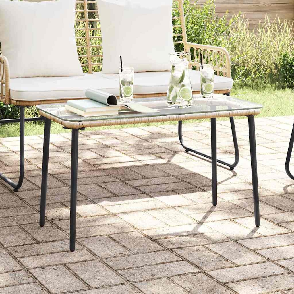 Gartentisch Natürlich 80 x 40 x 45 cm Poly Rattan Gartentisch Natürlich 80 x 40 x 45 cm Poly Rattan