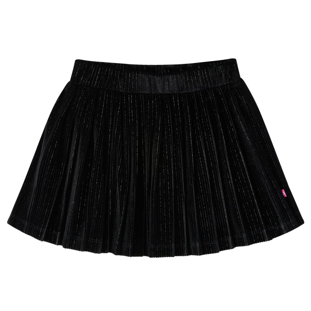 Kinder-Faltenrock mit Lurex Schwarz 128