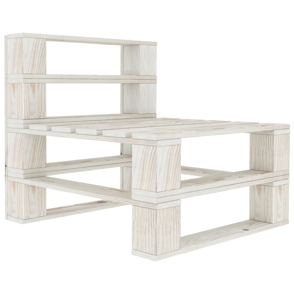 Outdoor-Mittelsofa Paletten Holz Weiß Outdoor-Mittelsofa Paletten Holz Weiß