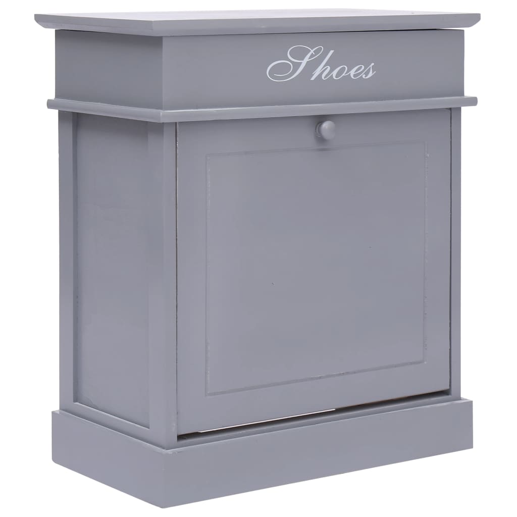 Schuhschrank Grau 50 x 28 x 58 cm Paulownia Holz Schuhschrank Grau 50 x 28 x 58 cm Paulownia Holz
