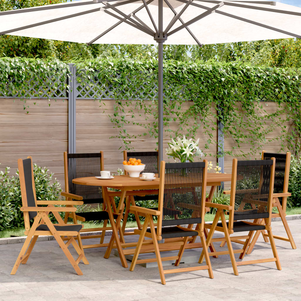 Gartenstuhl Verstellbar 6 Stk. Schwarz Massivholz Akazie Gartenstuhl Verstellbar 6 Stk. Schwarz Massivholz Akazie