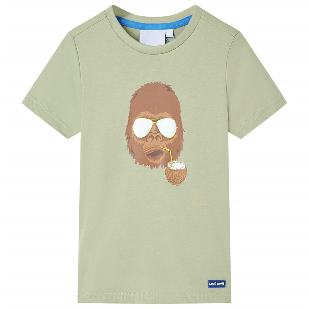 Kinder-Kurzarmshirt Hellkhaki 128 Kinder-Kurzarmshirt Hellkhaki 128