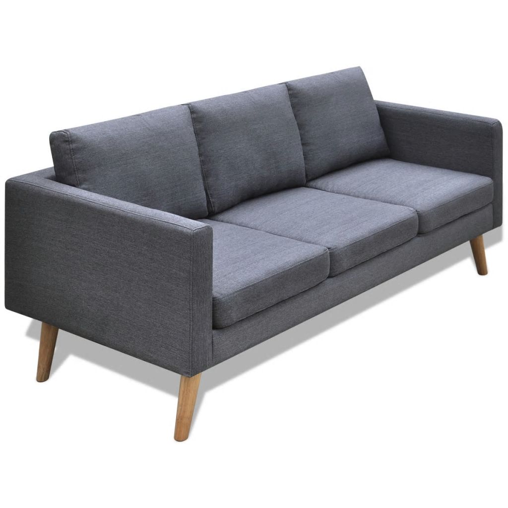 Sofa 3-Sitzer Stoff Dunkelgrau Sofa 3-Sitzer Stoff Dunkelgrau