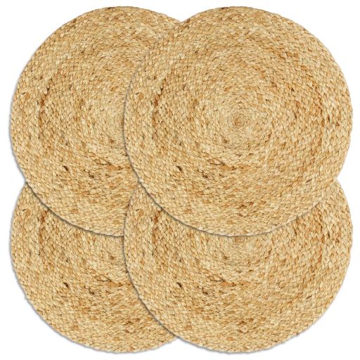 Tischsets 4 Stk. Natur 38 cm Rund Jute Tischsets 4 Stk. Natur 38 cm Rund Jute