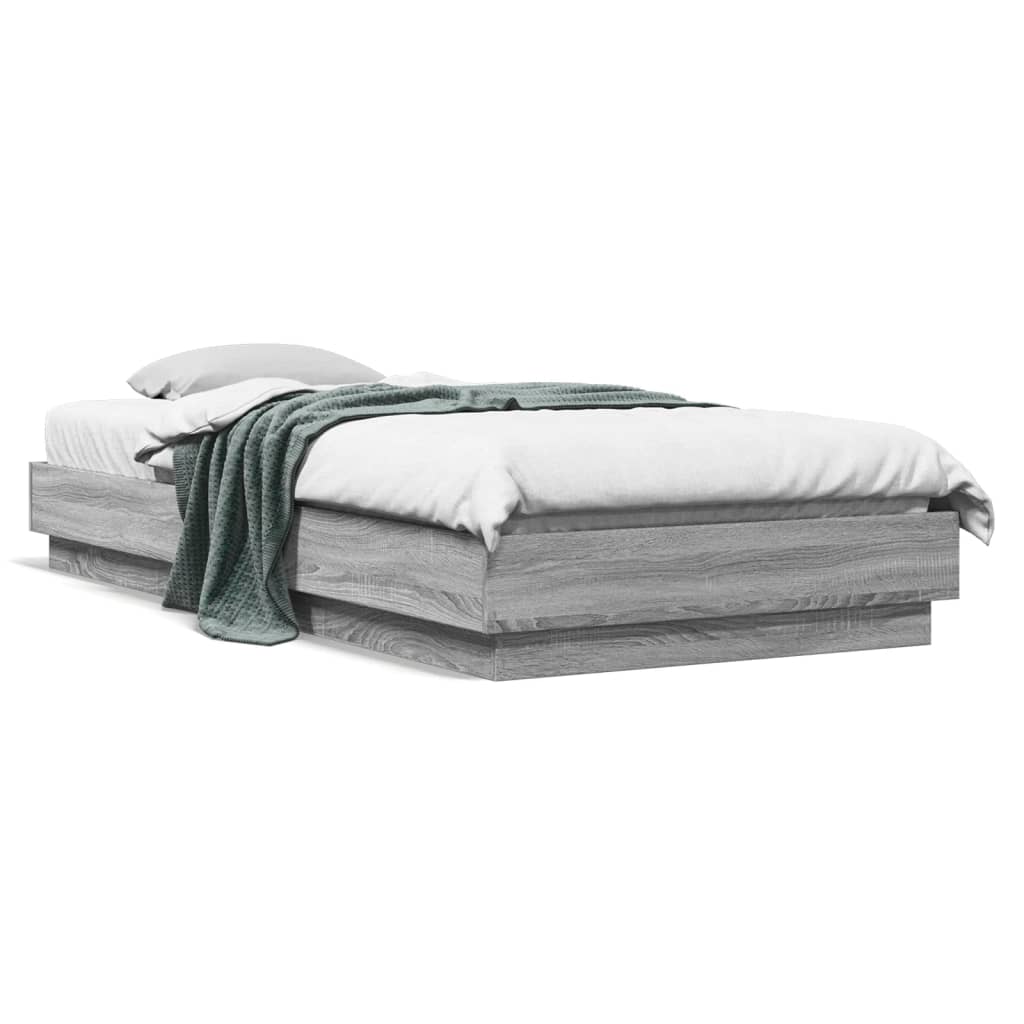 Bettgestell LED Grau Sonoma-Eiche 100x200 cm Bettgestell LED Grau Sonoma-Eiche 100x200 cm