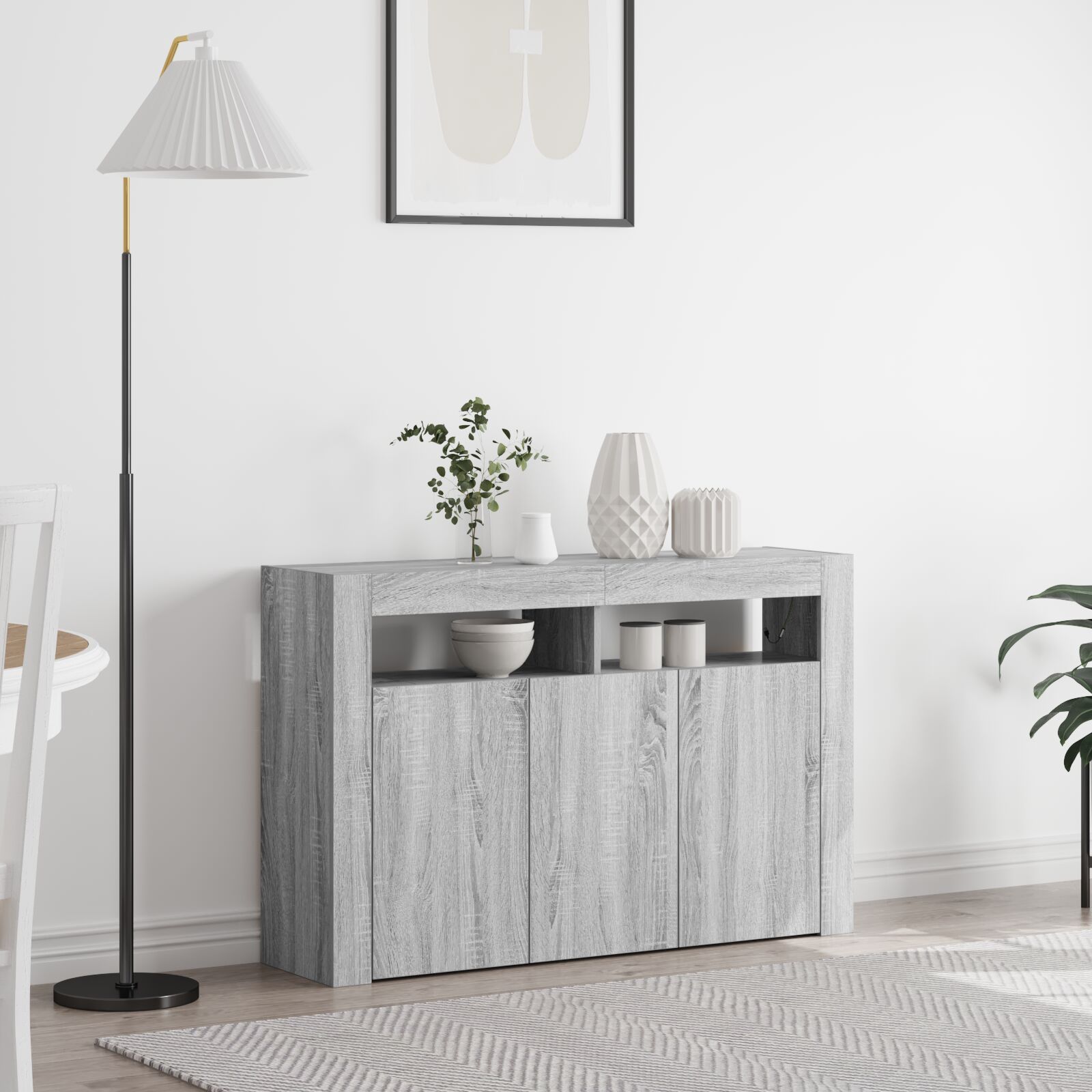 Sideboard Graues Sonoma Holzwerkstoff 116 x 30 x 75 cm Sideboard