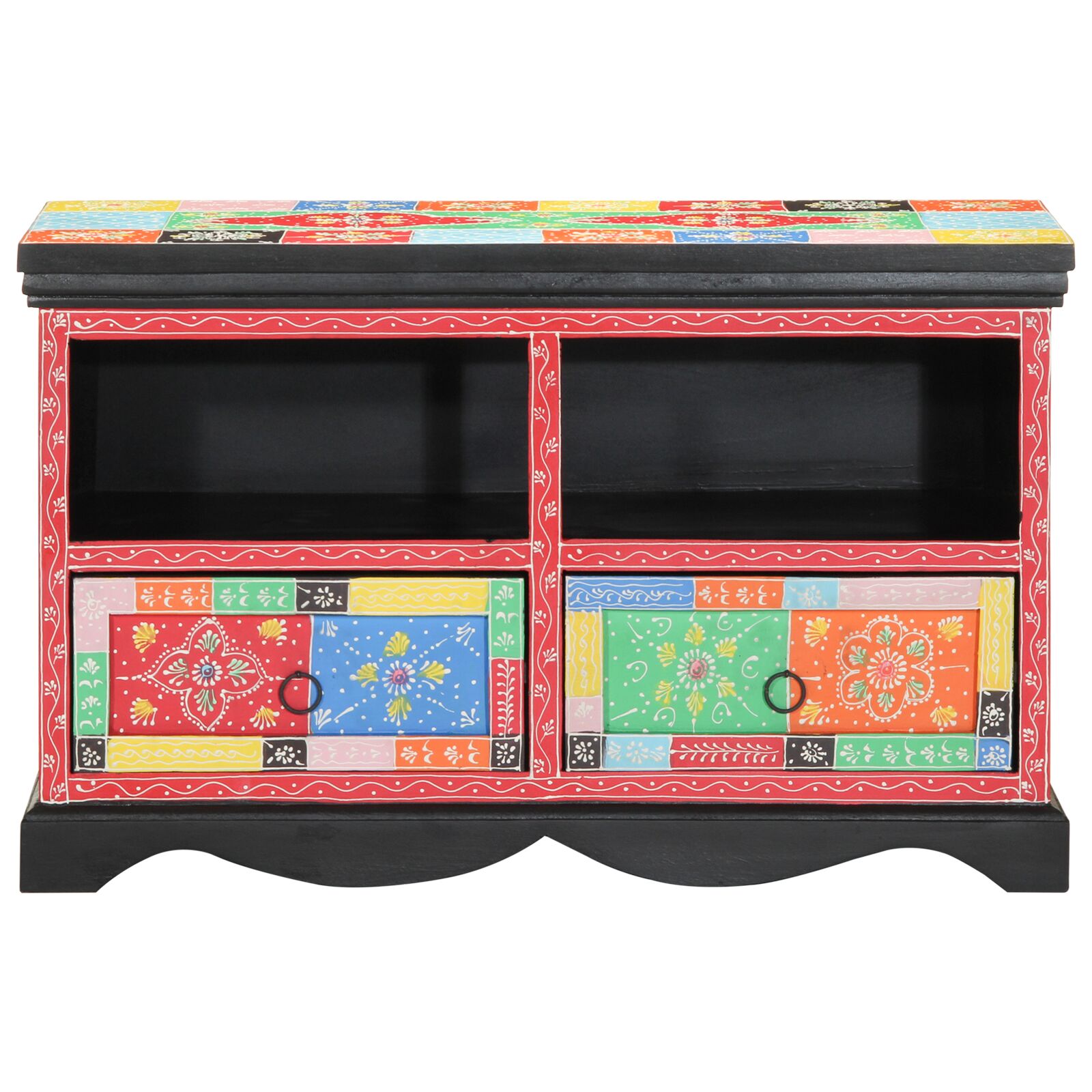 vidaXL TV-Schrank Bunt 80x35x50 cm aus Massivholz Mango