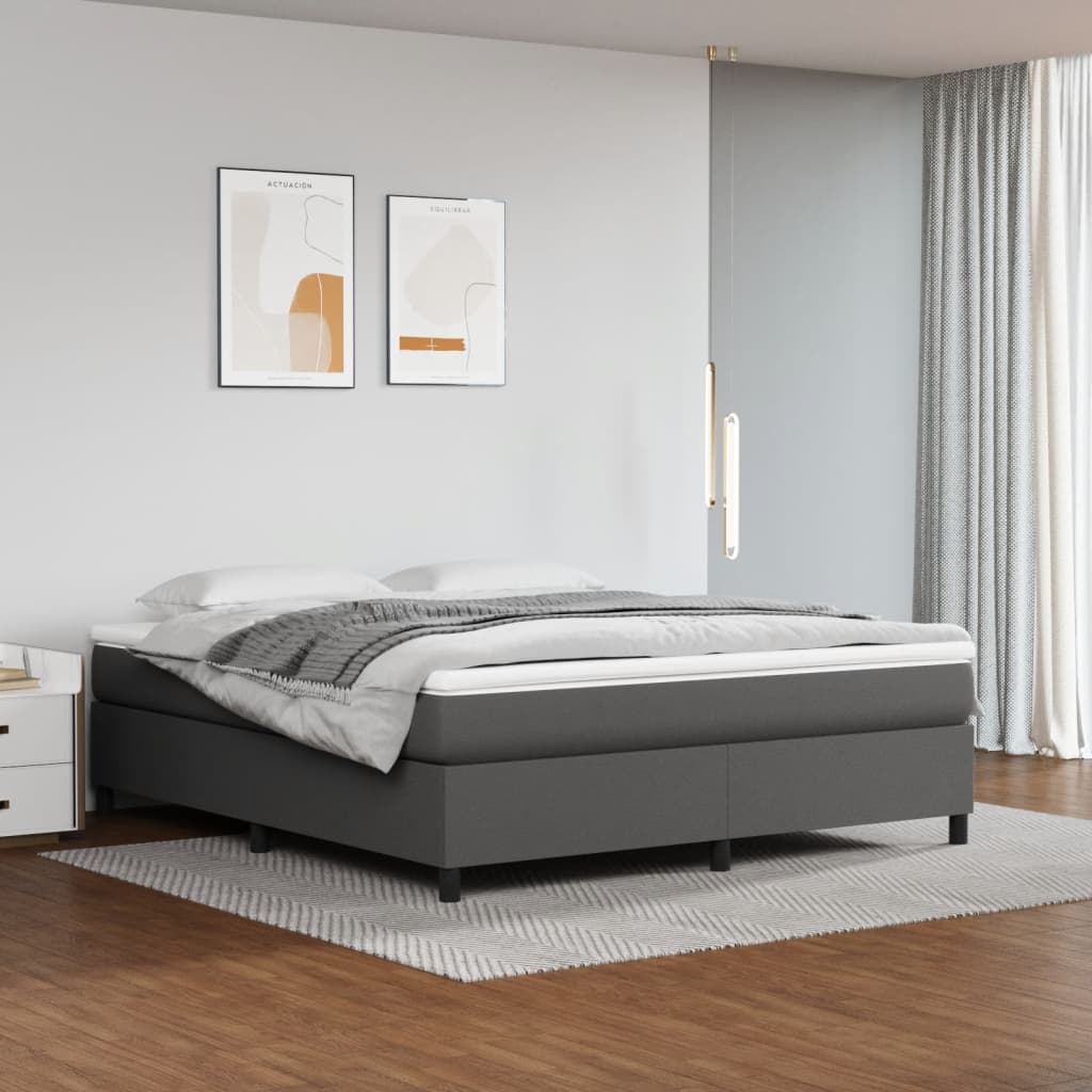 Bettgestell Grau 160x200 cm Kunstleder