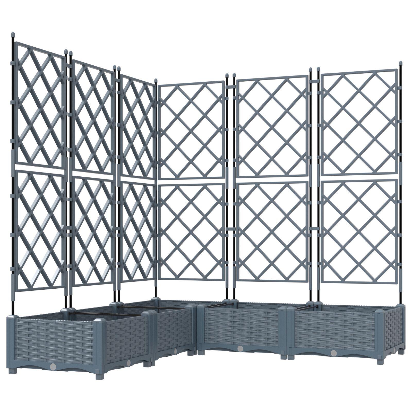 Gartenpflanzer mit Rankgitter 5 Stk Hellgrau 120x120x125.5 cm Gartenpflanzer mit Rankgitter 5 Stk Hellgrau 120x120x125.5 cm