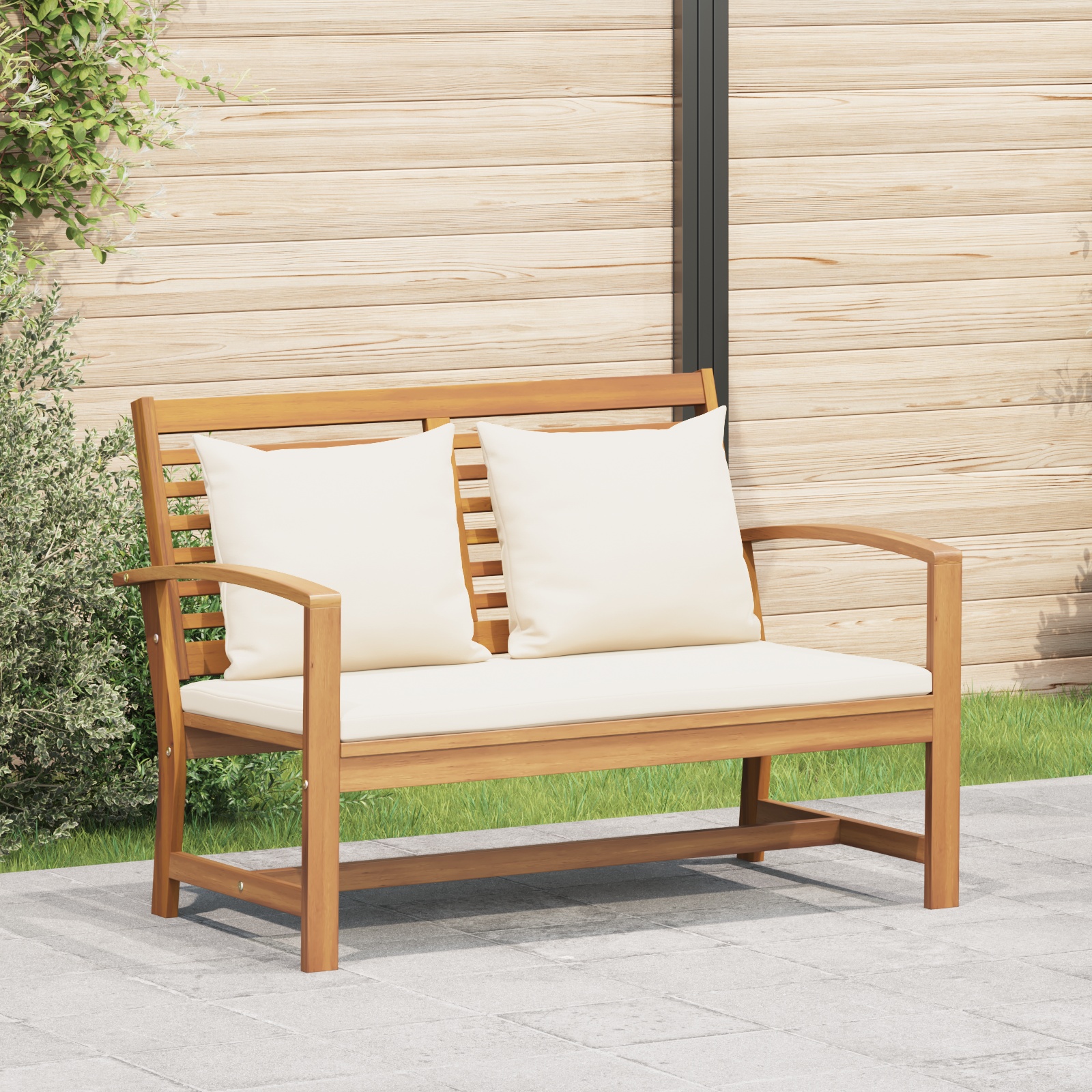 Gartenbank Braun 110 x 64 x 76.5 cm Massives Teakholz Gartenbank Braun 110 x 64 x 76.5 cm Massives Teakholz