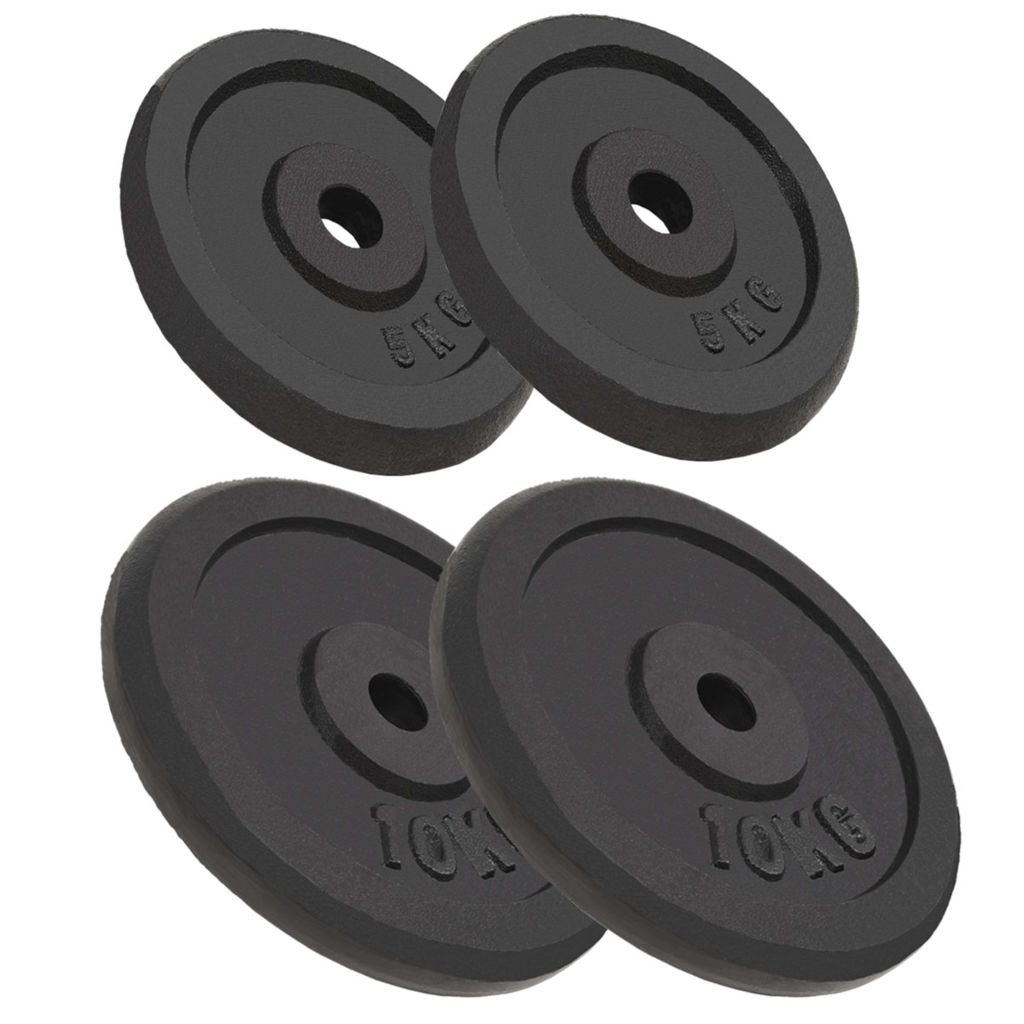 Hantelscheiben 4 Stk. 2x10 kg+2x5 kg Gusseisen Hantelscheiben 4 Stk. 2x10 kg+2x5 kg Gusseisen