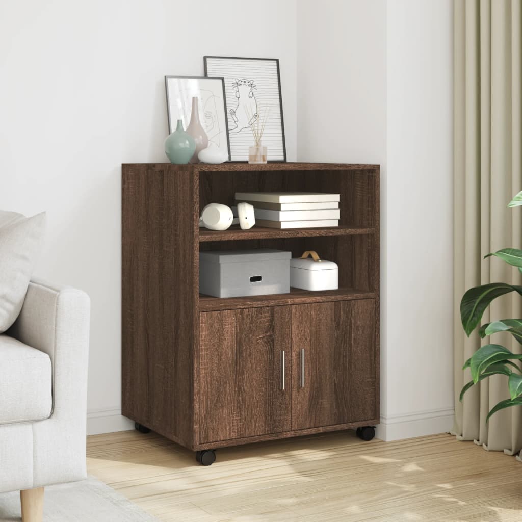 Rollschrank Braun Eichen-Optik 60x48x81 cm Holzwerkstoff Rollschrank Braun Eichen-Optik 60x48x81 cm Holzwerkstoff