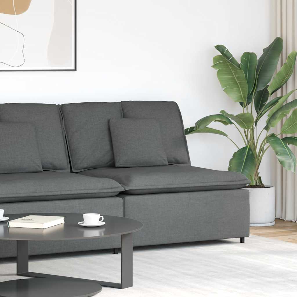 Modulares Sofa Mittelmodul mit Kissen Dunkelgrau 100 cm Modulares Sofa Mittelmodul mit Kissen Dunkelgrau 100 cm