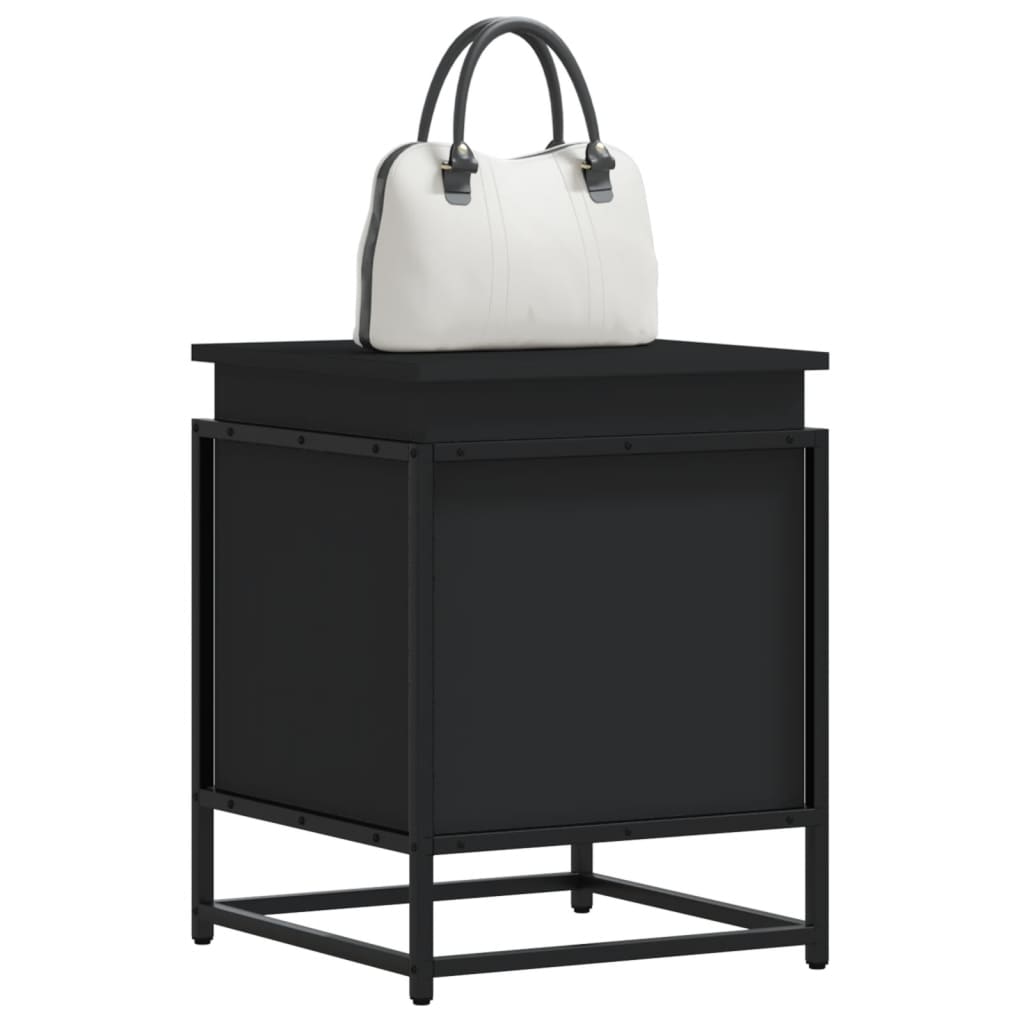 Aufbewahrungsbox mit Deckel Schwarz 40x40x51,5 cm Holzwerkstoff Aufbewahrungsbox mit Deckel Schwarz 40x40x51,5 cm Holzwerkstoff