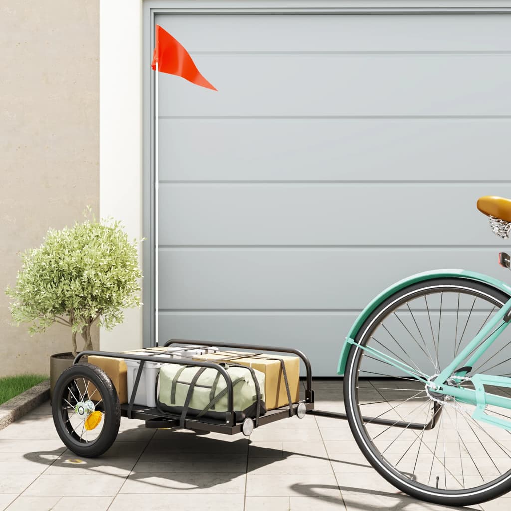 Fahrradanhänger Schwarz 122x53x31 cm Eisen Fahrradanhänger Schwarz 122x53x31 cm Eisen