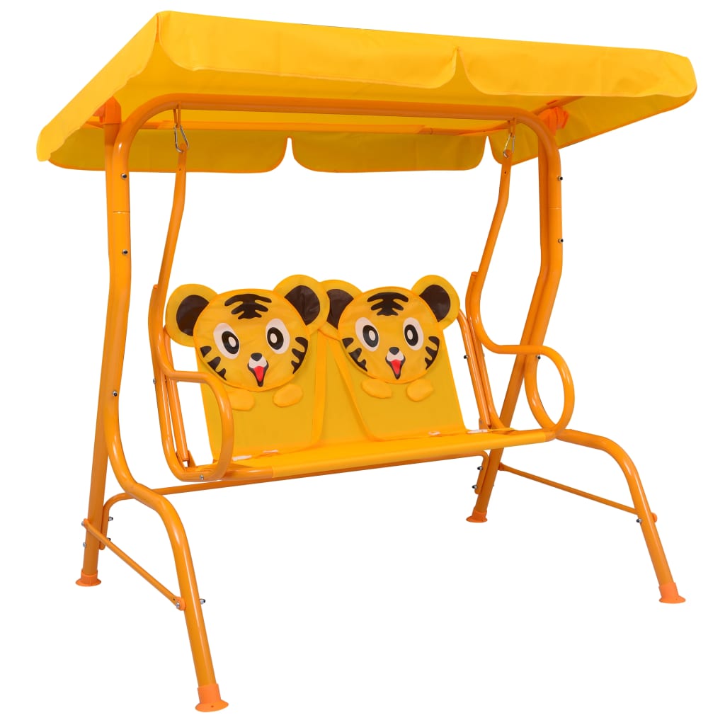 Kinder-Hollywoodschaukel Gelb 115 x 75 x 110 cm Stoff Kinder-Hollywoodschaukel Gelb 115 x 75 x 110 cm Stoff