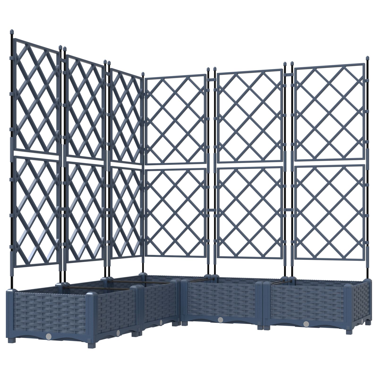 Gartenpflanzer mit Gitter 5 Stk Grau 120x120x125,5 cm Gartenpflanzer mit Gitter 5 Stk Grau 120x120x125,5 cm