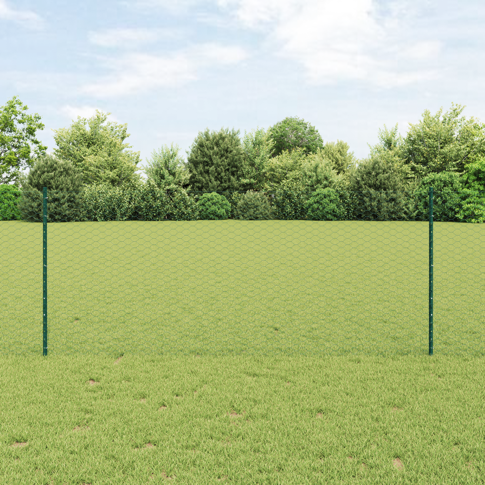 Zaunpfosten 5 Stück U-Profil Grün 100 cm Stahl